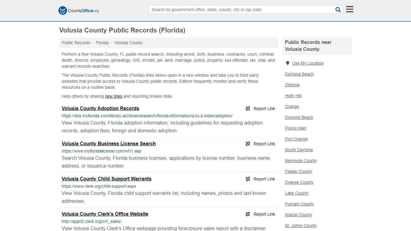 Public Records - Volusia County, FL (Business, Criminal ...