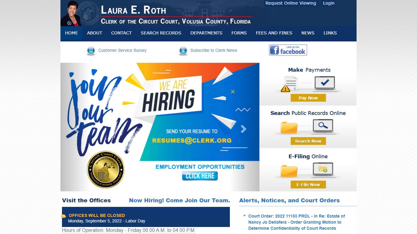 LAURA E. ROTH | Clerk of the Circuit Court, Volusia County ...